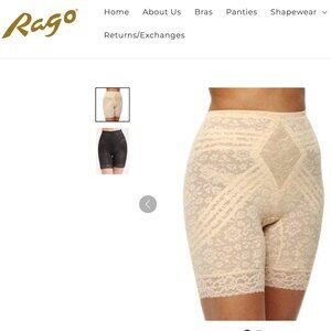 Rago Vintage Style Pinup Cream Lace Shapewear Shorts Size Medium/28
